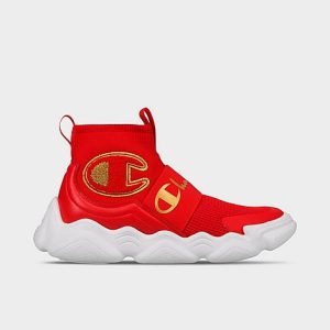 Champion Men&apos;s Meloso Rally Pro Casual Shoes in Red/Scarlet Size 13.0 Leather/Knit - 3537000