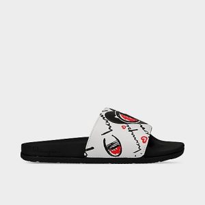 Champion Women&apos;s IPO Love Squish Slide Sandals in Black/White Size 10.0 - 3531804