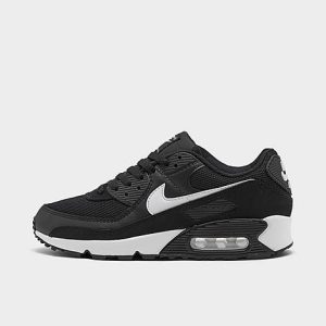 Nike Women&apos;s Air Max 90 Casual Shoes in Black/Black Size 5.0 Leather - 2574734