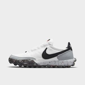 Nike Women&apos;s Waffle Racer Crater Casual Shoes in White/Summit White Size 11.5 Suede/Twill - 3080466