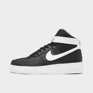 Nike Men&apos;s Air Force 1 High &apos;07 Casual Shoes in Black/Black Size 12.5 Leather - 3216689