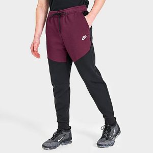 Nike Tech Fleece Taped Jogger Pants in Red/Black/Black Size 2XL Cotton/Polyester/Fleece - 5847585