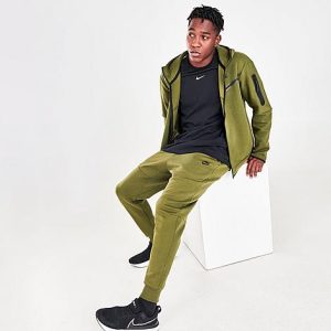Nike Tech Fleece Taped Jogger Pants in Green/Rough Green Size 4XL Cotton/Polyester/Fleece - 5788209