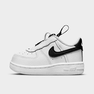 Nike Kids&apos; Toddler Air Force 1 Toggle Casual Shoes in White/White Size 4.0 Leather/Nylon - 3500496
