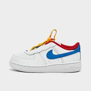 Nike Kids&apos; Toddler Air Force 1 Toggle Casual Shoes in White/White Size 7.0 Leather/Nylon - 3156921