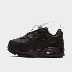 Nike Kids&apos; Toddler Air Max 90 Toggle SE Casual Shoes in Black/Black Size 3.0 Leather - 3162724