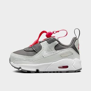 Nike Kids&apos; Toddler Air Max 90 Toggle SE Casual Shoes in Grey/Flat Pewter Size 9.0 Leather - 3173966