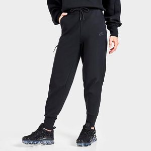 Nike Women&apos;s Sportswear Tech Fleece Jogger Pants in Black/Black Size XL Cotton/Polyester/Fleece - 5623203