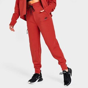 Nike Women&apos;s Sportswear Tech Fleece Jogger Pants in Red/Cinnabar Size XL Cotton/Polyester/Fleece - 5820135