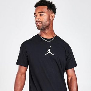 Jordan Jumpman Short-Sleeve Crew T-Shirt in Black/Black Size 3XL Cotton/Polyester - 5721813