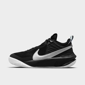 Nike Big Kids&apos; Team Hustle D 10 Basketball Shoes in Black/Black Size 7.0 Leather - 3000813