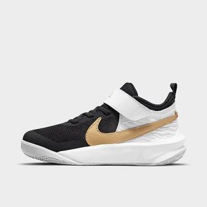 Nike Little Kids&apos; Team Hustle D 10 Basketball Shoes in Black/Black Size 13.0 Leather - 3111305