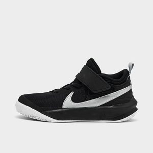 Nike Little Kids&apos; Team Hustle D 10 Basketball Shoes in Black/Black Size 13.0 Leather - 3000968