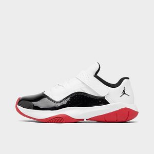 Jordan Boys&apos; Little Kids&apos; Air 11 CMFT Low Casual Shoes in Black/White/White Size 11.0 Leather/Knit - 3222488
