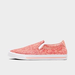 Nike Women&apos;s Court Legacy Print Slip-On Casual Shoes in Pink/Light Madder Root Size 10.5 Canvas - 3219607
