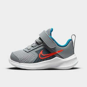 Nike Boys&apos; Toddler Downshifter 11 Hook-and-Loop Casual Shoes in Grey/Particle Grey Size 3.0 Leather - 3112456