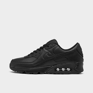 Nike Men&apos;s Air Max 90 Leather Casual Shoes in Black/Black Size 7.0 - 3075938