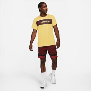 Nike Men&apos;s Sport Clash Logo Shorts in Red/Dark Cayenne Size 2XLT Polyester/Spandex - 5755747