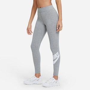 Nike Women&apos;s Sportswear Essential High-Waisted Leggings in Grey/Dark Grey Heather Size XL Cotton/Polyester/Spandex - 5785830