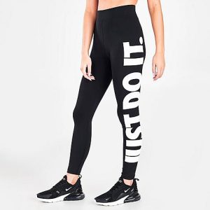 Nike Women&apos;s Sportswear Essential JDI High-Waisted Leggings in Black/Black Size XL Cotton/Polyester/Spandex - 5649142