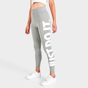 Nike Women&apos;s Sportswear Essential JDI High-Waisted Leggings in Grey/Dark Grey Heather Size XL Cotton/Polyester/Spandex - 5649147