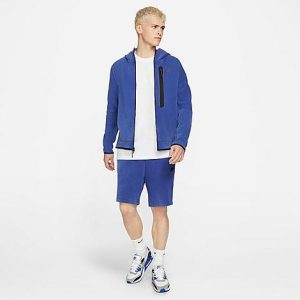 Nike Men&apos;s Sportswear Washed Tech Fleece Shorts in Blue/Deep Royal Blue Size Small Cotton/Polyester/Fleece - 5756799