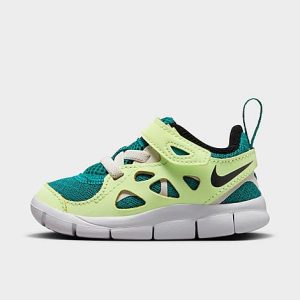 Nike Kids&apos; Toddler Free Run 2 Hook-and-Loop Running Shoes in Yellow/Bright Spruce Size 2.0 - 3554480