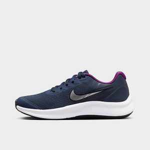 Nike Big Kids&apos; Star Runner 3 Running Shoes in Blue/Midnight Navy Size 7.0 - 3551711
