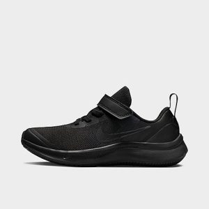 Nike Little Kids&apos; Star Runner 3 Hook-and-Loop Running Shoes in Black/Black Size 13.0 - 3197853
