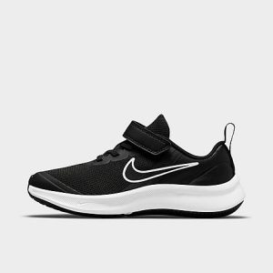 Nike Little Kids&apos; Star Runner 3 Hook-and-Loop Running Shoes in Black/Black Size 13.0 - 3111461