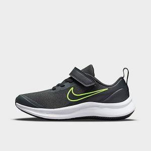 Nike Little Kids&apos; Star Runner 3 Hook-and-Loop Running Shoes in Black/Smoke Grey Size 13.0 - 3507635