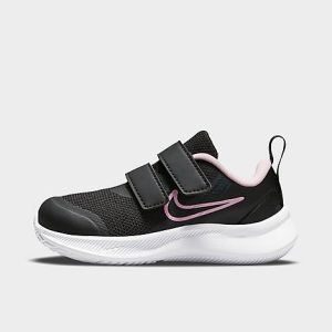 Nike Girls&apos; Toddler Star Runner 3 Hook-and-Loop Running Shoes in Black/Black Size 10.0 - 3112512