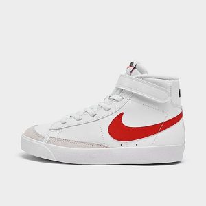 Nike Little Kids&apos; Blazer Mid &apos;77 Hook-and-Loop Casual Shoes in White/White Size 2.0 - 3150150