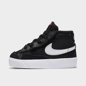 Nike Kids&apos; Toddler Blazer Mid &apos;77 Casual Shoes in Black/Black Size 8.0 Leather - 3079375