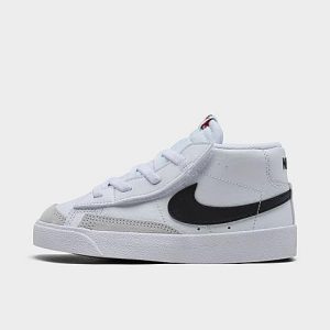 Nike Kids&apos; Toddler Blazer Mid &apos;77 Casual Shoes in White/White Size 3.0 Leather - 3079577