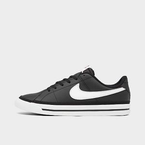 Nike Big Kids&apos; Court Legacy Casual Shoes in Black/Black Size 7.0 Leather - 3052983