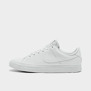 Nike Big Kids&apos; Court Legacy Casual Shoes in White/White Size 7.0 Leather - 3000551