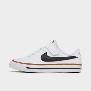 Nike Little Kids&apos; Court Legacy Casual Shoes in White/White Size 13.0 Leather - 5668816