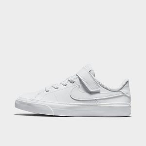 Nike Little Kids&apos; Court Legacy Casual Shoes in White/White Size 2.0 Leather - 3002625