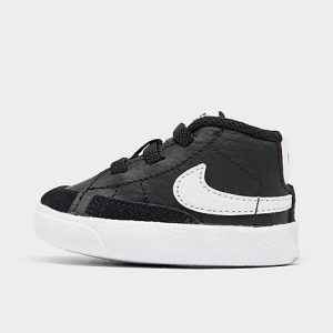 Nike Infant Blazer Mid Crib Booties in Black/Black Size 3.0 Leather - 3172580