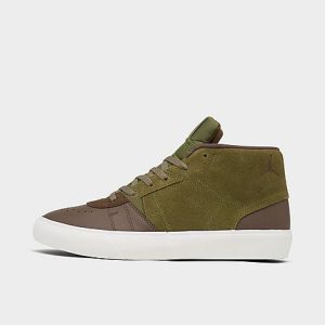 Jordan Men&apos;s Series Mid Casual Shoes in Brown/Green/Pilgrim Size 9.5 Leather/Suede - 3221694
