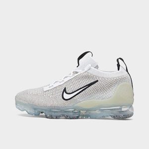 Nike Big Kids&apos; Air VaporMax 2021 Flyknit Running Shoes in Grey/White Size 7.0 - 3008712
