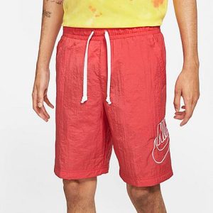 Nike Men&apos;s Sportswear Alumni Woven Shorts in Red/Lobster Size Medium 100% Nylon/100% Polyester/Satin - 5800586
