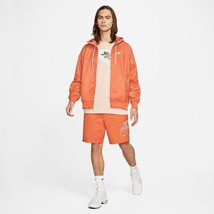 Nike Men&apos;s Sportswear Alumni Woven Shorts in Orange/Light Sienna Size Small 100% Nylon/100% Polyester/Satin - 5756256