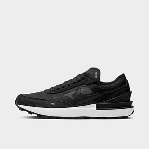 Nike Big Kids&apos; Waffle One Casual Shoes in Black/Black Size 7.0 Suede - 3120435