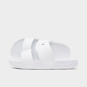 Nike Women&apos;s Offcourt Duo Slide Sandals in White/White Size 8.0 Leather - 2995490