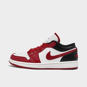 Jordan Women&apos;s Air Retro 1 Low Casual Shoes in Red/White/White Size 9.0 Leather - 3223848
