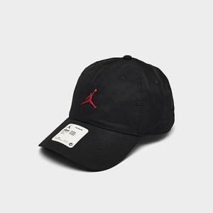 Jordan Jumpman Heritage86 Washed Strapback Hat in Black/Black 100% Cotton/Nylon - 8098770