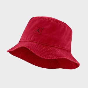 Jordan Jumpman Washed Bucket Hat in Red/Gym Red Size S/M Cotton/Nylon/Twill - 8203665