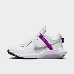 Nike Little Kids&apos; Zoom Air Crossover Basketball Shoes in White/White Size 3.0 - 3554525